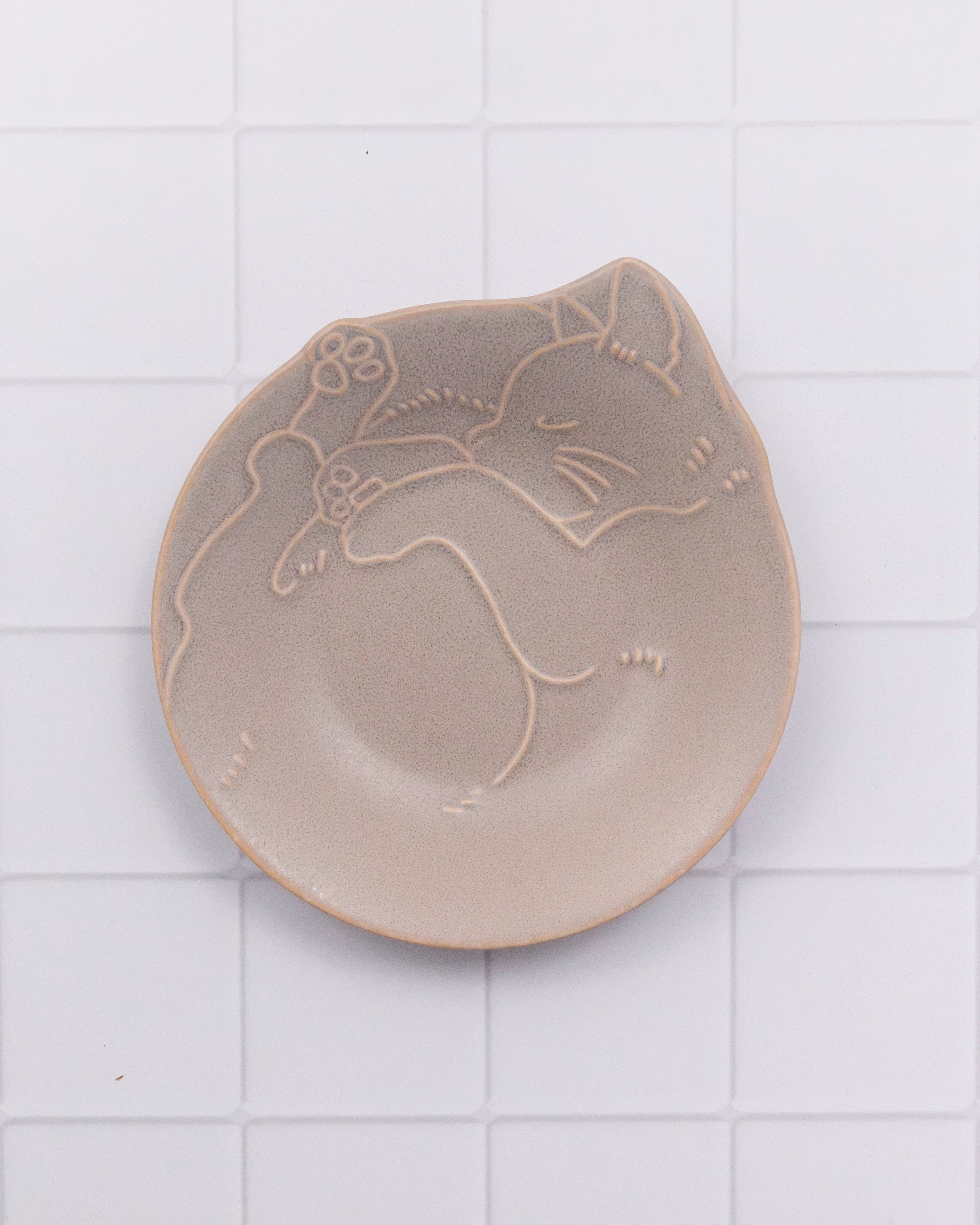 Yamagotouki Mino Ware Small Plate Cat - Image 7